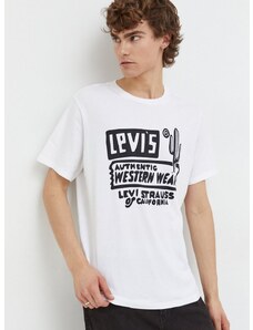 Tričko Levi's pánsky, biela farba, s potlačou