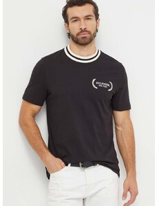 Bavlnené tričko Tommy Hilfiger pánsky,čierna farba,MW0MW33681