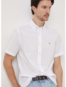Bavlnená košeľa Tommy Hilfiger pánska,biela farba,regular,s golierom button-down,MW0MW33809