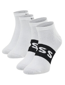 BOSS - 2PACK BOSS biele pánske členkové ponožky s logom