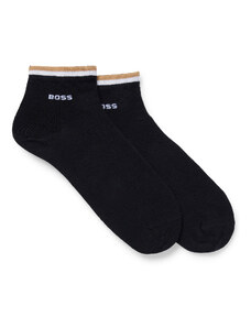 BOSS - 2PACK čierne pánske quarter ponožky s logom BOSS