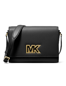 Michael Kors Mimi Medium Leather Messenger Bag Black Gold