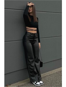 Madmext Mad Girls Black Leather Pants