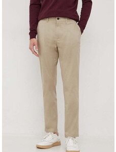 Nohavice Tommy Hilfiger pánske, hnedá farba, rovné, MW0MW33938