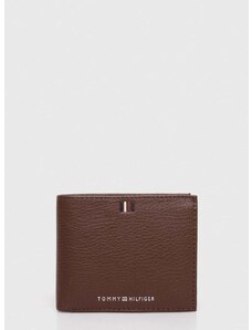 Kožená peňaženka Tommy Hilfiger pánsky,hnedá farba,AM0AM11855