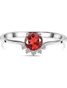 Klenoty Amber Luxusný strieborný prsteň s granátom a topásami Spirit