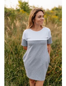 Mexy Oversize šaty na dojčenie – bicolor grey