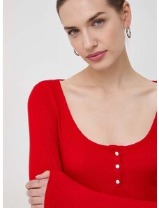 Tričko s dlhým rukávom Guess KARLEE dámsky, červená farba, W2YP46 KBCO2