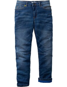 bonprix Strečové termo džínsy Slim Fit, farba modrá