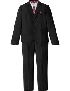 bonprix Oblek + košeľa + kravata (4-dielna súprava), farba čierna, rozm. 128