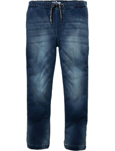 bonprix Chlapčenské mikinové džínsy, Regular Fit, farba modrá