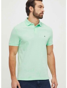 Polo tričko Tommy Hilfiger pánsky,zelená farba,jednofarebný,MW0MW17770