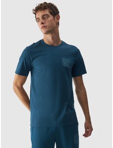 4F Pánske tričko s potlačou z organickej bavlny - morské zelené