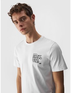 4F Pánske tričko s potlačou z organickej bavlny - biele