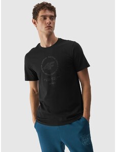 4F Pánske tričko s potlačou z organickej bavlny - čierne