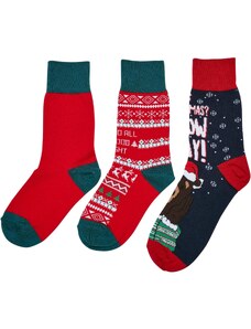 Urban Classics Accessoires Children's Christmas Bears Socks - 3-Pack Multicolored
