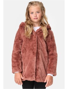 Urban Classics Kids Teddy girl's hooded darkrose coat