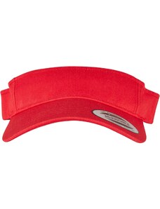 Flexfit Curved red visor cap