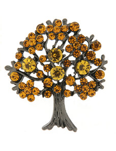 Biju Brošňa - strom s brúsenými kamienkami, oranžovej farby