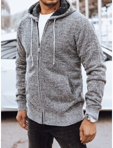 Dstreet Trendy šedý pánsky sveter s kapucňou