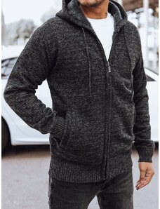 Dstreet Trendy grafitový pánsky sveter s kapucňou