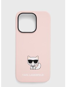 Puzdro na mobil Karl Lagerfeld Iphone 14 Pro 6,1" ružová farba