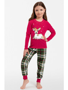 Italian Fashion Vianočné dievčenské pyžamo Zonda ružové-128, Farba ružová