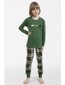 Italian Fashion Vianočné chlapčenské pyžamo Seward zelené-128, Farba zelená
