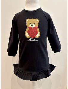 Dievčenské šaty s Teddy Bear čierne MOSCHINO