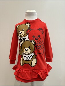Dievčenské šaty s medvedíkmi červené MOSCHINO