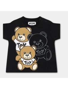Detské tričko s krátkym rukávom čierne Teddy Bear MOSCHINO