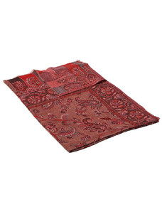 Pranita Kašmírska vlnená pašmína Khani Jamavar exclusive hnedá s tmavočervenou farbou