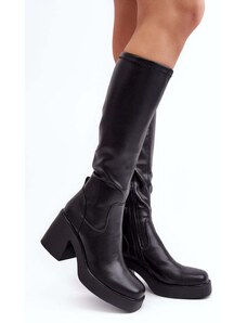 Kesi Women's Chunky High Heel Boots D&A Black