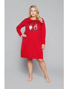 Italian Fashion Women's Santa Long Sleeve Shirt - Red