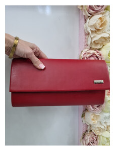Katrin's Fashion Spoločensk červená listová kabelka