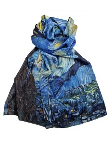 Katrin's Fashion Hodvábny Dámsky elegantný šál Van Gogh