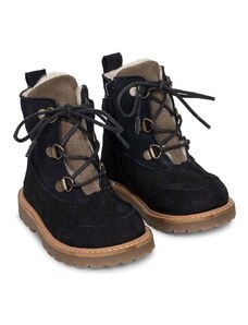 Detské zimné semišové topánky Konges Sløjd tmavomodrá farba