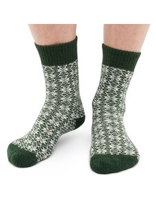 Vlnka Vianočné ponožky Merino zelená