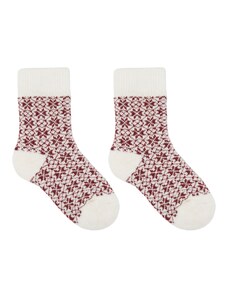 Vlnka Detské vianočné ponožky Merino červená veľkosti obuvi - deti 25-27
