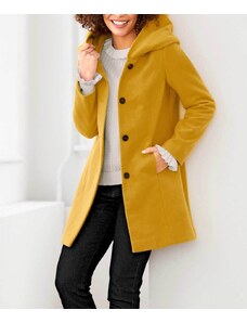 Linea Tesini Vlnený kabát s kapucňou, okrovo-žltý