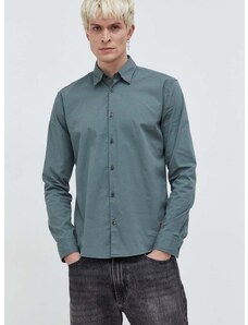 Košeľa HUGO pánska,zelená farba,slim,s klasickým golierom,50500216