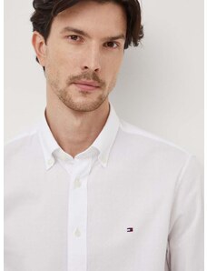Bavlnená košeľa Tommy Hilfiger pánska, biela farba, regular, s golierom button-down, MW0MW33828