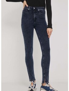 Rifle Calvin Klein Jeans dámske,tmavomodrá farba,J20J222136
