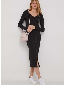 Šaty Calvin Klein Jeans čierna farba, midi, rovný strih, J20J222517