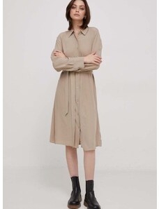 Šaty Tommy Hilfiger béžová farba,mini,áčkový strih,WW0WW40563