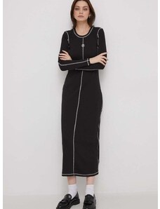 Šaty Tommy Hilfiger čierna farba, maxi, rovný strih, WW0WW40615