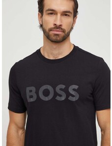Tričko Boss Green pánsky,čierna farba,s potlačou,50506363