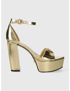 Kožené sandále Guess SETON zlatá farba, FLPSET LEM03
