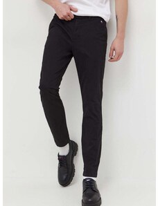 Nohavice Tommy Jeans pánske,čierna farba,rovné,DM0DM18339
