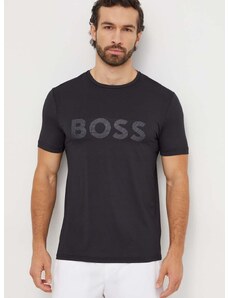 Tričko Boss Green pánsky,čierna farba,s potlačou,50506366